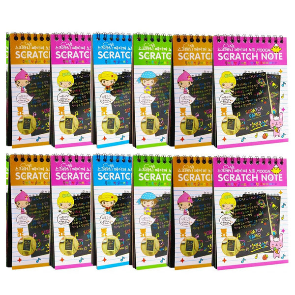 24 Colorful Mini Scratch Pads for Kids